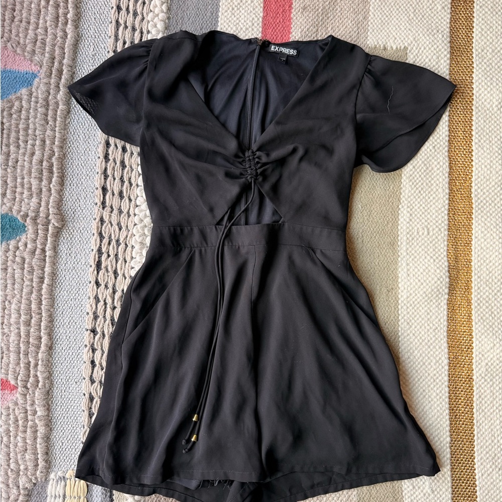 Express Elegant Black Keyhole Romper